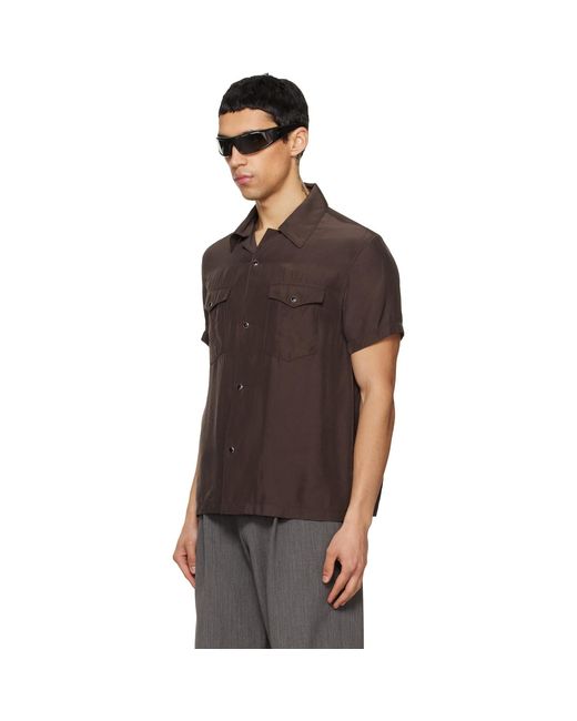 TONYWACK Black Washed Rayon Pearl Snap Shirt for men