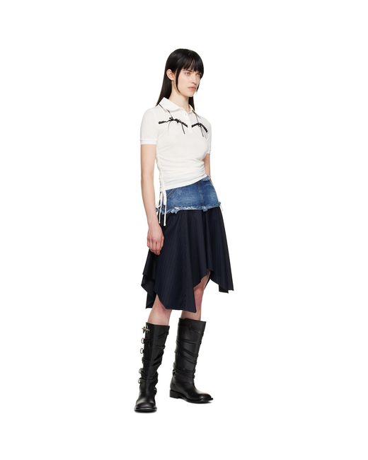 ANDERSSON BELL Black Halter String Piqué Polo