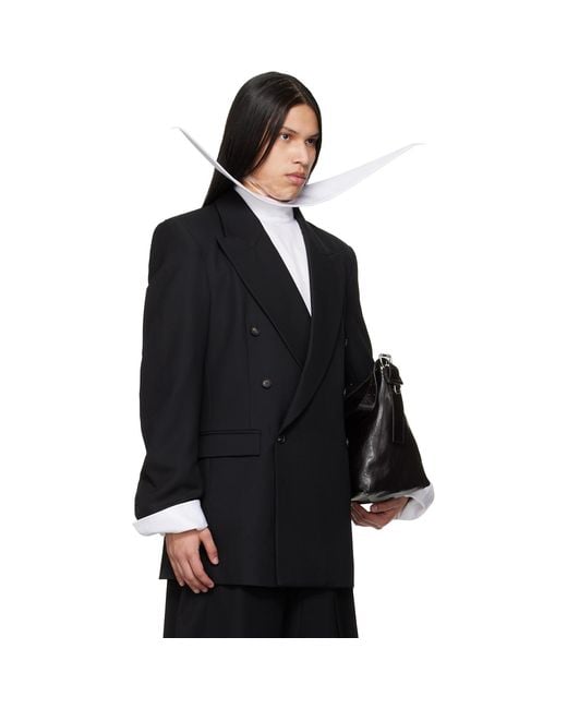 Egonlab Black Oversized Tailored Blazer for men