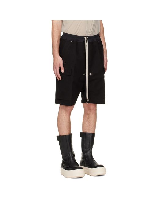 Rick Owens Black Tower Cargobela Shorts for men