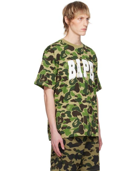 T-shirt kaki à motif camouflage abc A Bathing Ape pour homme en coloris Green