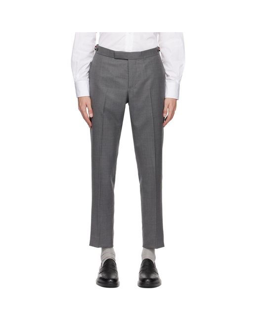 Thom Browne Gray Low-rise Trousers for men