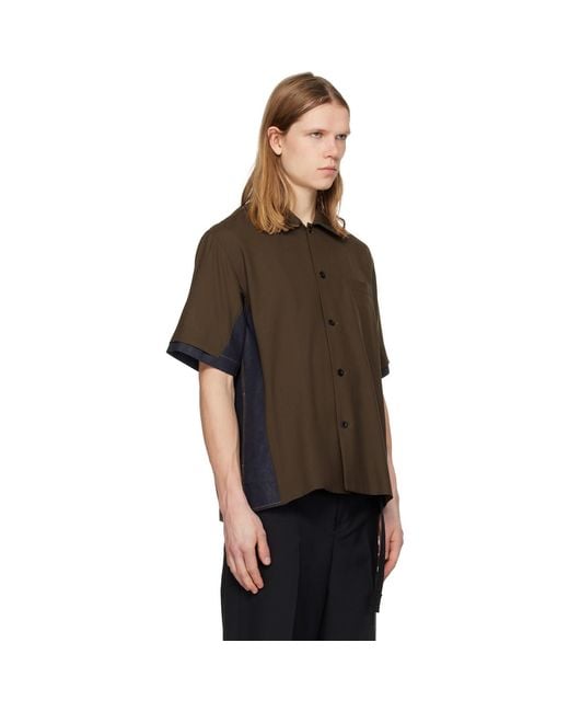Sacai Black Suiting Denim Shirt for men
