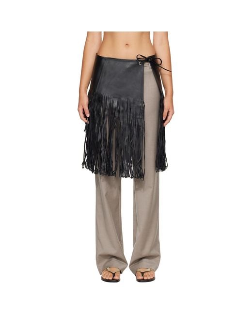 St. Agni Gray Fringe Skirt Belt