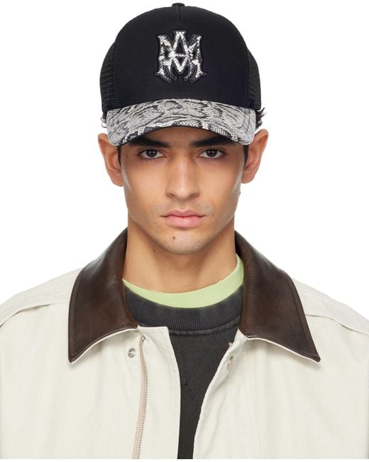 Amiri メンズ ブラック Ma Snake トラッカーキャップ