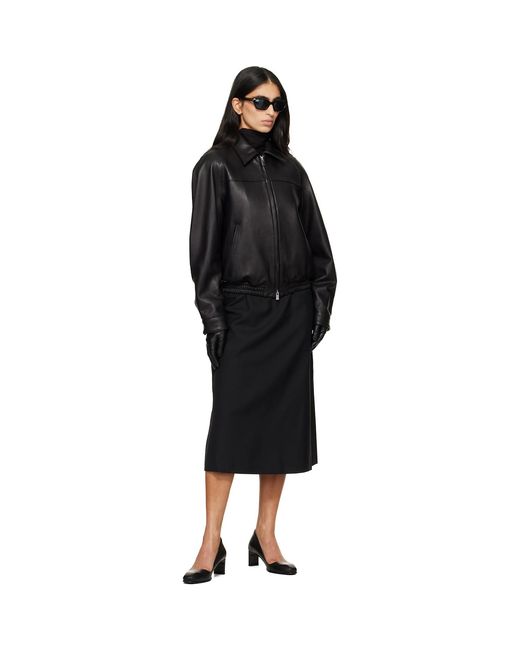 TONYWACK Black Wool Midi Skirt