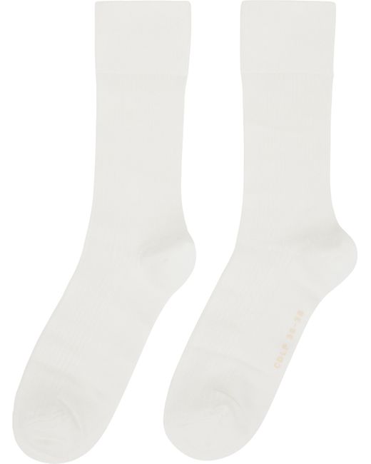 CDLP ホワイト ミドルレングス コットン リブソックス 6足セット White