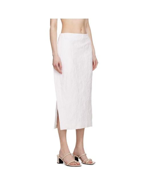 Co. White Slit Midi Skirt