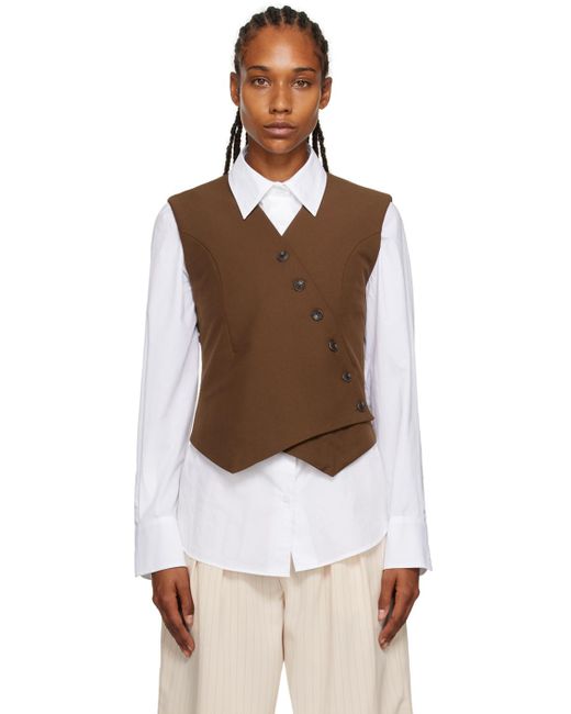 Frankie Shop Brown Maesa Cross Vest