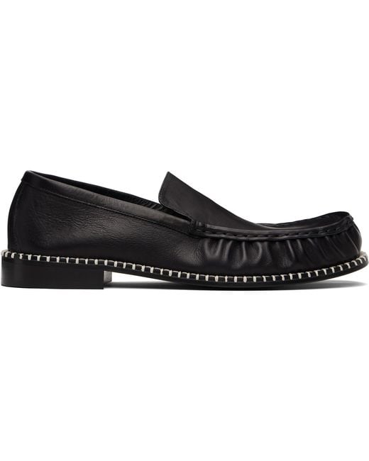 Dries Van Noten Black Leather Loafers for men