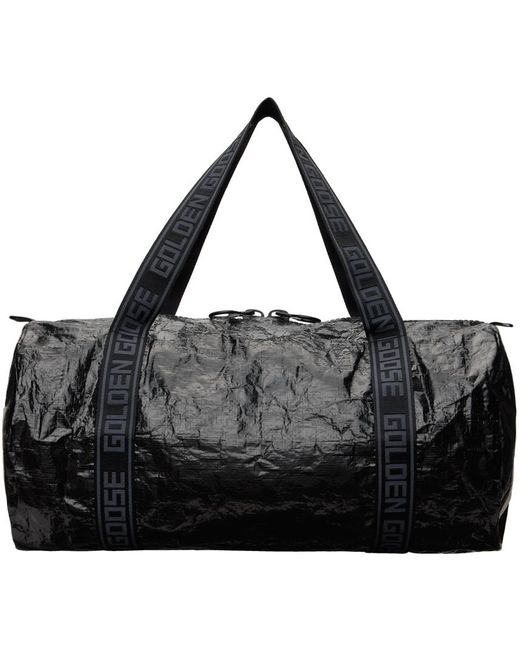 Golden Goose Deluxe Brand Black Crinkled Duffle Bag for men