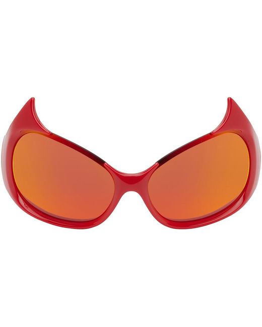 Balenciaga Red Gotham Cat Sunglasses for men