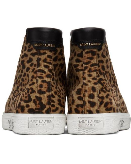 速くおよび自由な High Top Print Leopard Sneakers N A Laurent スニーカー Saint スニーカー レオパード スニーカー