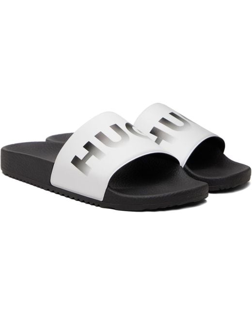 HUGO Black Logo Slides for men