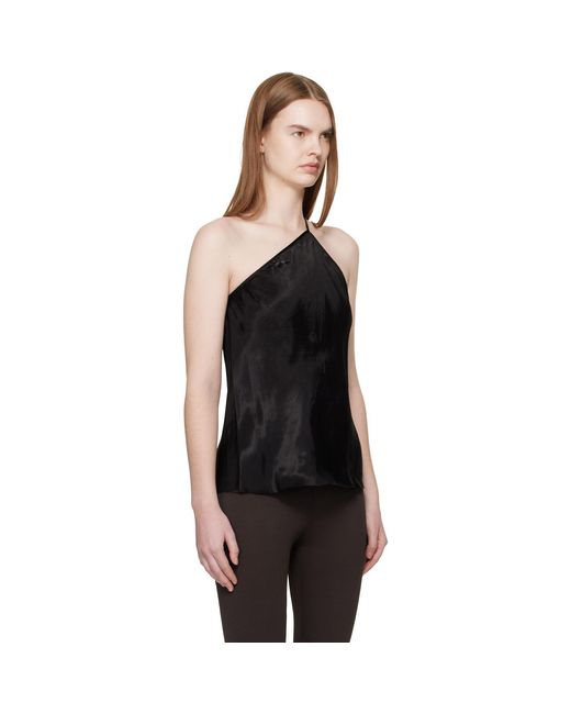 Rick Owens Black Temple One Shoulder Slip Top