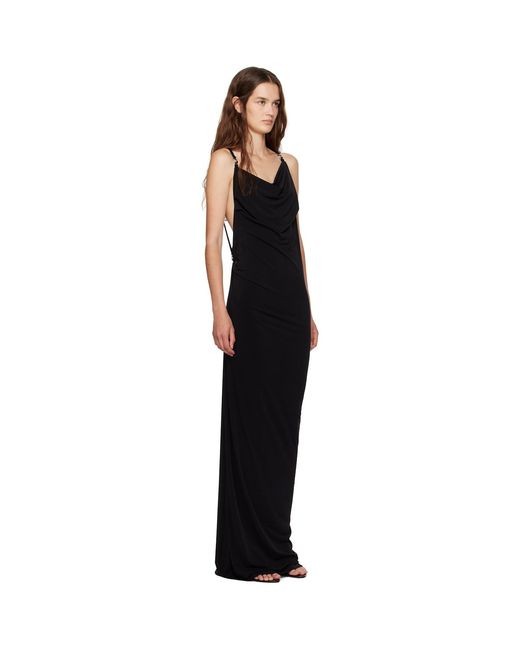 Coperni Black Logo Maxi Dress