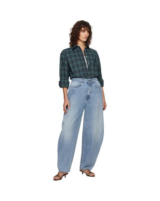 Rohe Blue Oversized Check Shirt
