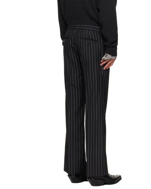 Ernest W. Baker Black Loose Fit Flare Trousers for men