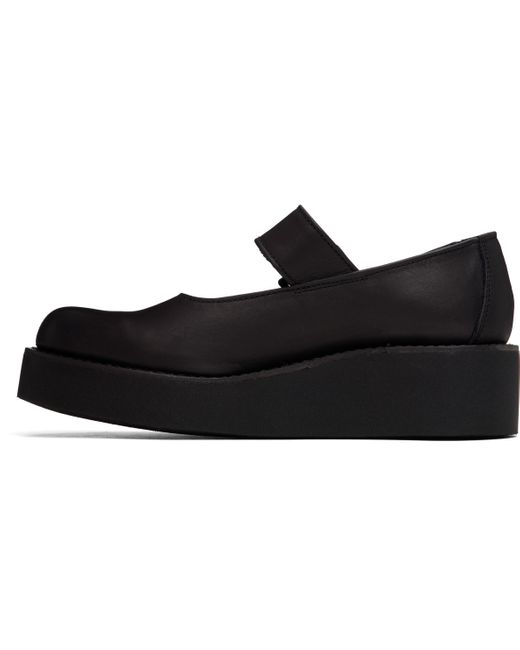 Yohji Yamamoto Black Soft Leather Platform Loafers
