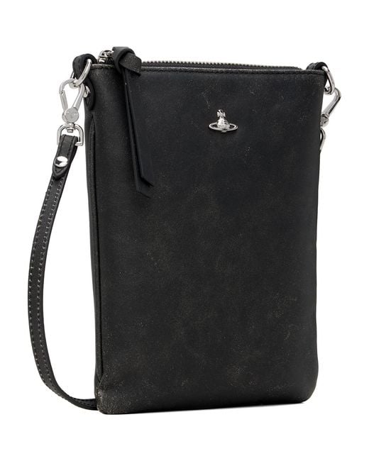 Vivienne Westwood Black Slim Squire Crossbody Pouch for men