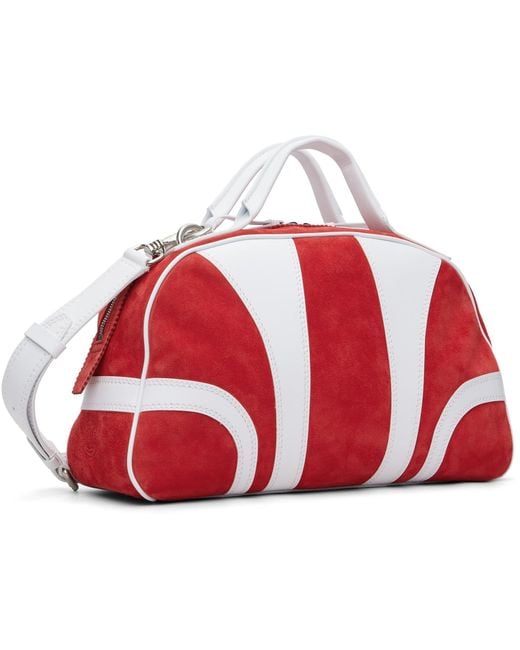 Dries Van Noten Red Suede Duffle Bag for men