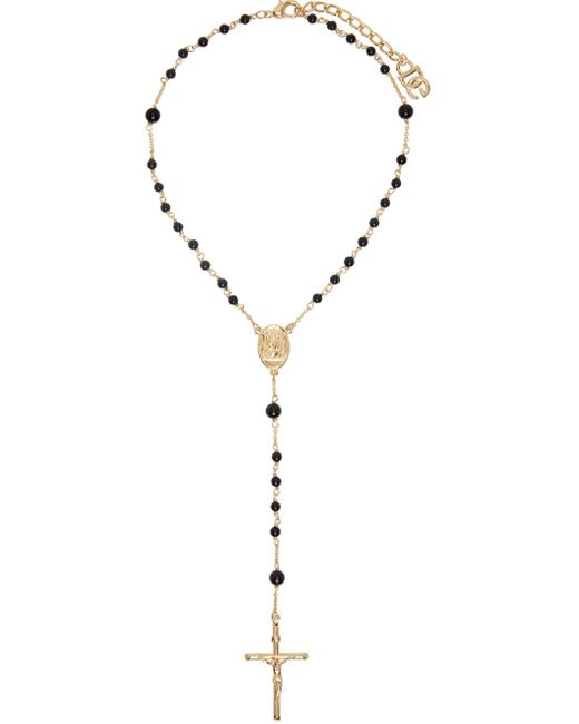 Collier doré à croix Dolce & Gabbana en coloris Black