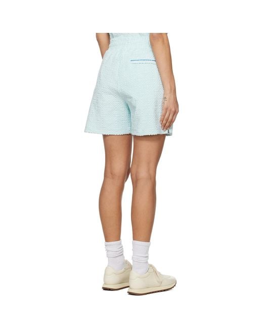 Casablanca Blue Monogram Towelling Shorts