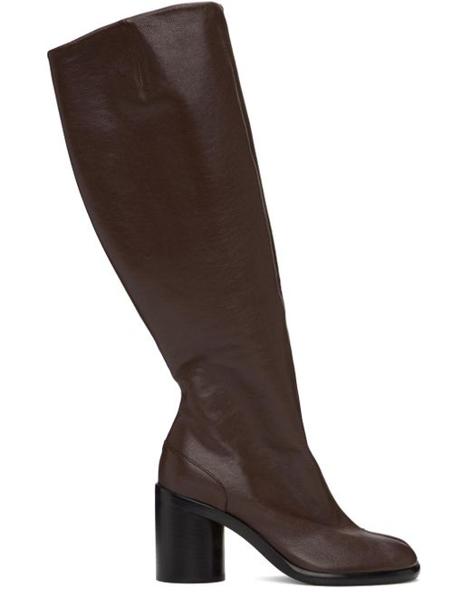Maison Margiela Brown Tabi Knee-high Tall Boots