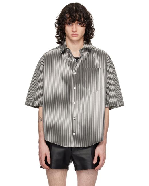AMI Gray Stripe Shirt for men