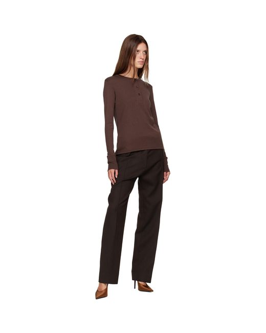 Studio Nicholson Brown Roane Jersey Henley
