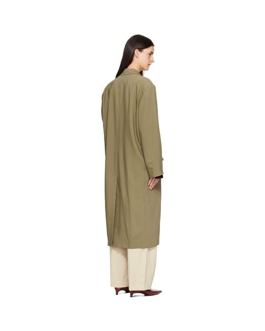 Frankie Shop Black Khaki Tribeca Long Coat