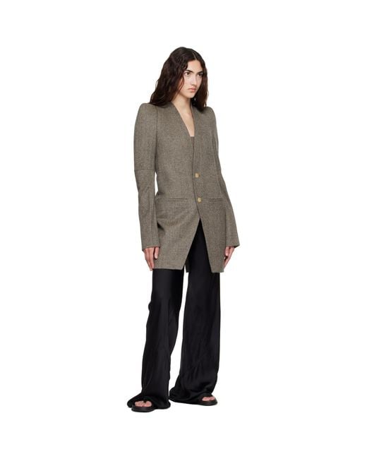 Rick Owens Brown Tower Metro Blazer