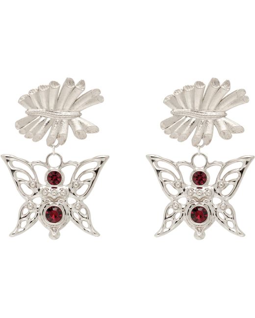 Chopova Lowena Black Barbed Bug Drop Earrings