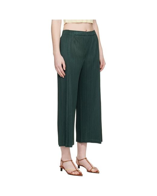 Pleats Please Issey Miyake Green Monthly Colors December Trousers
