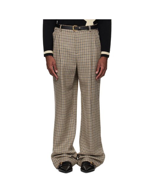 Valentino Multicolor Houndstooth Wool Trousers for men