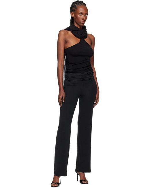 Pantalon Noir À Effet Ruché À La Taille Repliée AYA MUSE en coloris Black