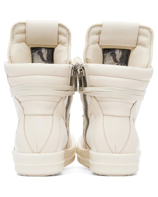 Rick Owens White Off- Tower Geobasket Sneakers