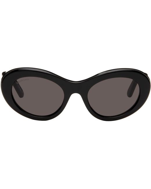 Balenciaga Black Oval Sunglasses for men