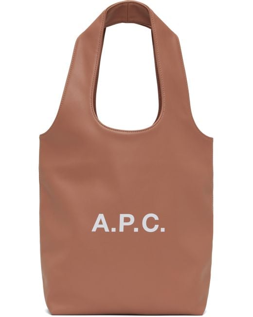 A.P.C. ピンク スモール Ninon トートバッグ Brown