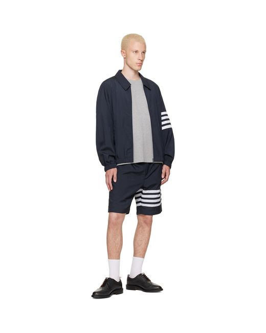 Thom Browne Blue Ripstop 4-Bar Track Shorts for men