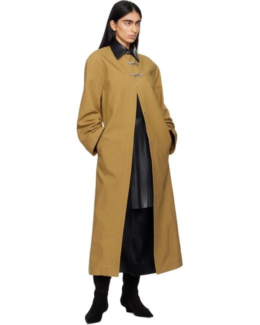 Nanushka Black Khaki Zofia Coat