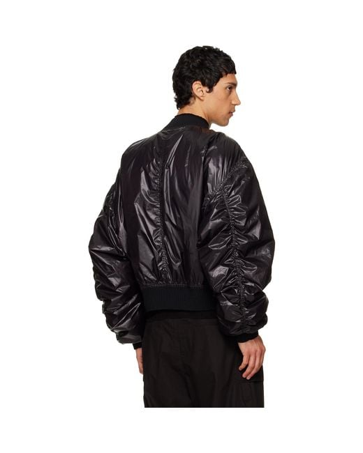 Rick Owens Black Temple Secchia Flight Bomber Jacket for men