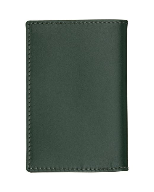 Comme des Garçons Green Classic Leather Line Card Holder for men