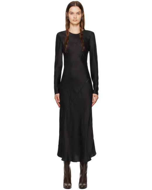 SILK LAUNDRY Black Splice Long Sleeve Maxi Dress