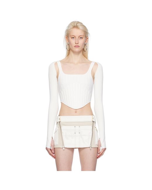 Dion Lee White Ventral Compact Corset Top