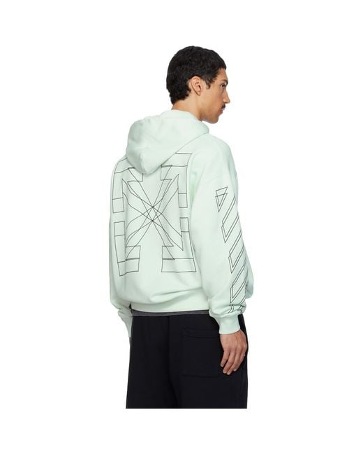 Off-White c/o Virgil Abloh Green Big Double Arrow Skate Hoodie for men