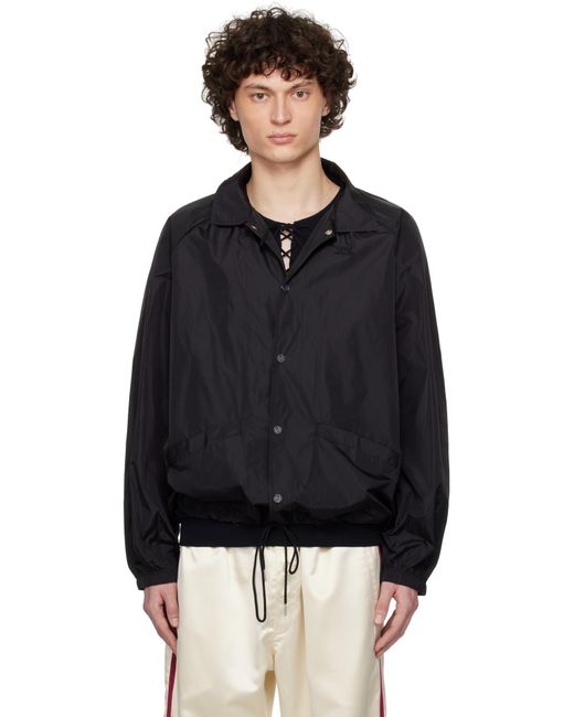 Bode Black Nylon Track Jacket for men