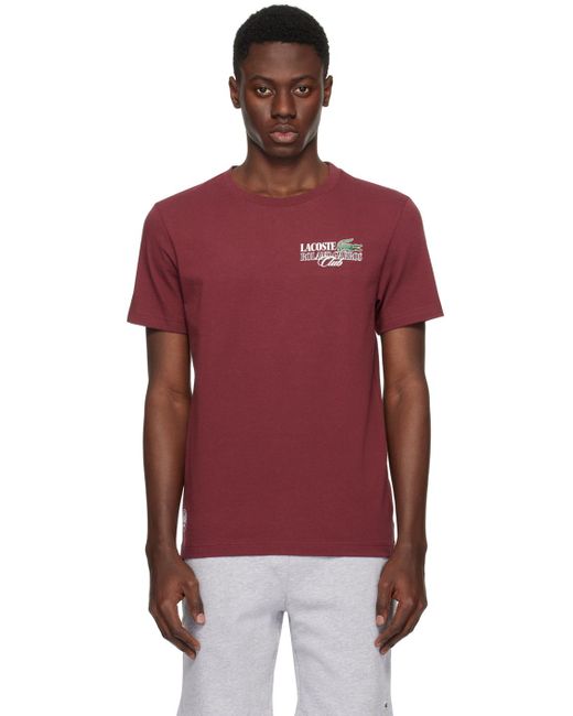 Lacoste Red Burgundy Roland Garros Edition T-shirt for men