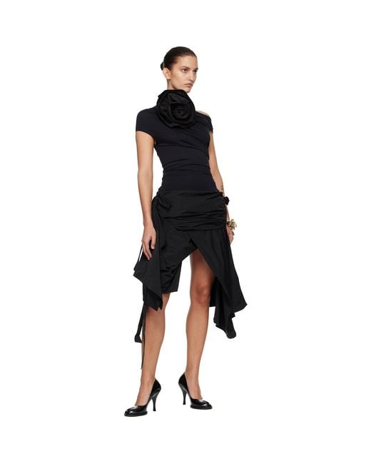 VAQUERA Black Rose Minidress