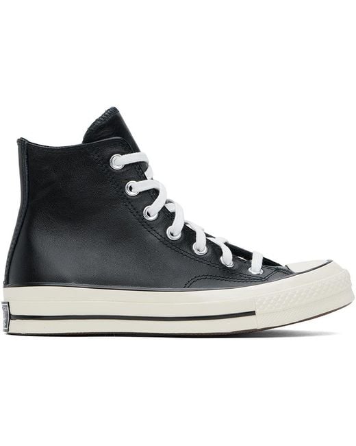 Converse Black Chuck 70 Leather High Top Sneakers for men